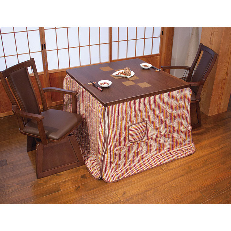 家具調こたつハイタイプリビングこたつ高暖卓タモ材正方形長方形幅90cm150cm市松模様日本製八重KRやえ
