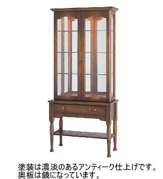 75幅キュリオケース(HK570)・こだわりのデザインとアンティーク仕上げが美しい気品溢れるキュリオケース。「穂高(ほだか)」シリーズ【送料無料】