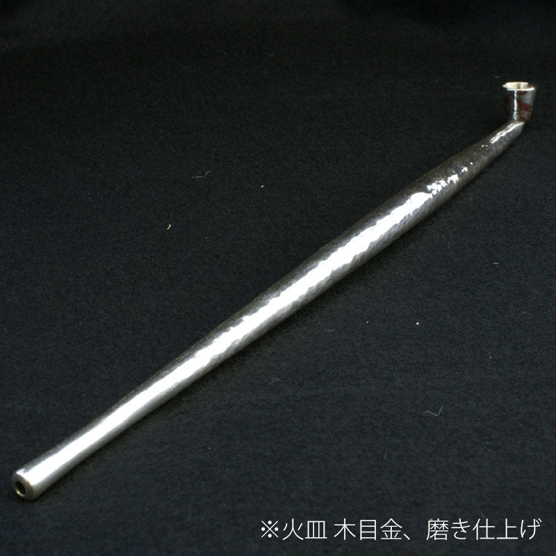 純銀槌目延べ煙管きせるキセル木目金の意匠喫煙パイプ日本製