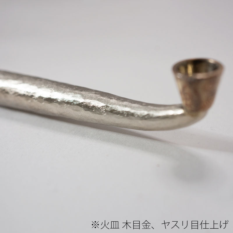 純銀槌目延べ煙管きせるキセル木目金の意匠喫煙パイプ日本製