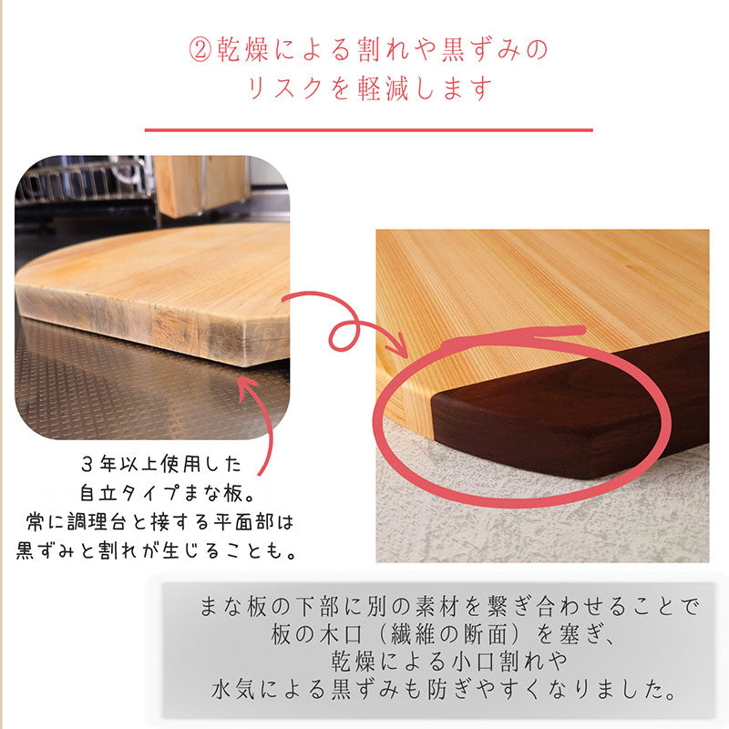 国産ひのきのまな板カットボードカッティングボード丸型円型自立式反り止め付ヒノキ和歌山産檜キッチン用品プレゼント好適品幅27cm30cm32cm35cm