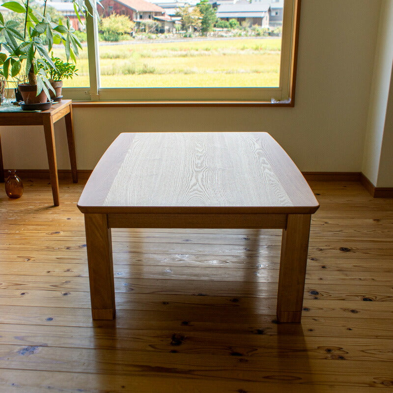 タモ材三味胴タイプのこたつ家具調こたつ座敷机リビングテーブル座卓幅105cm120cm長方形タモ突板格子構造和室日本製