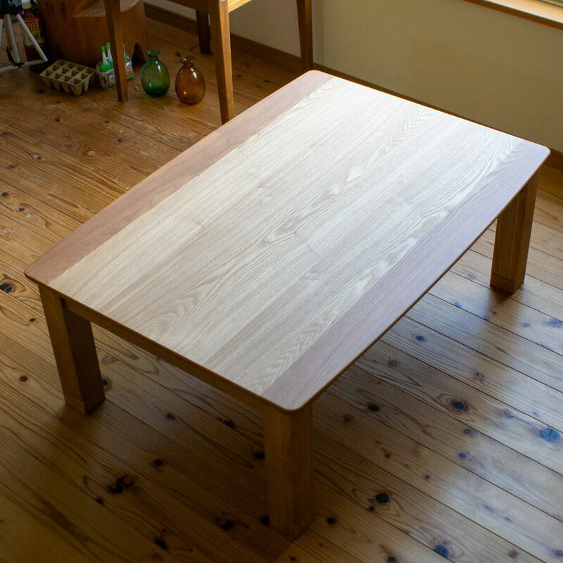タモ材三味胴タイプのこたつ家具調こたつ座敷机リビングテーブル座卓幅105cm120cm長方形タモ突板格子構造和室日本製