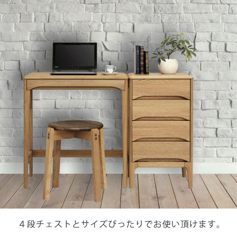 デスク学習机ワークデスクリビングデスク幅65cm引出付きオーク無垢材オイル塗装F☆☆☆☆完成品