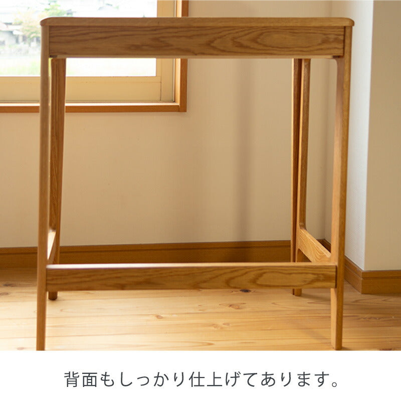 デスク学習机ワークデスクリビングデスク幅65cm引出付きオーク無垢材オイル塗装F☆☆☆☆完成品