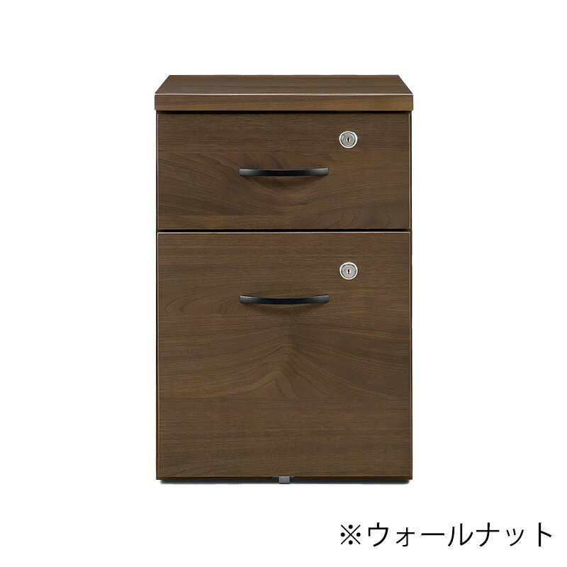 引出しワゴンリビング収納収納家具ワゴンチェスト引出し2段鍵付きA4サイズウォールナットオーク幅35cmナチュラルブラウン日本製PRESTOプレスト