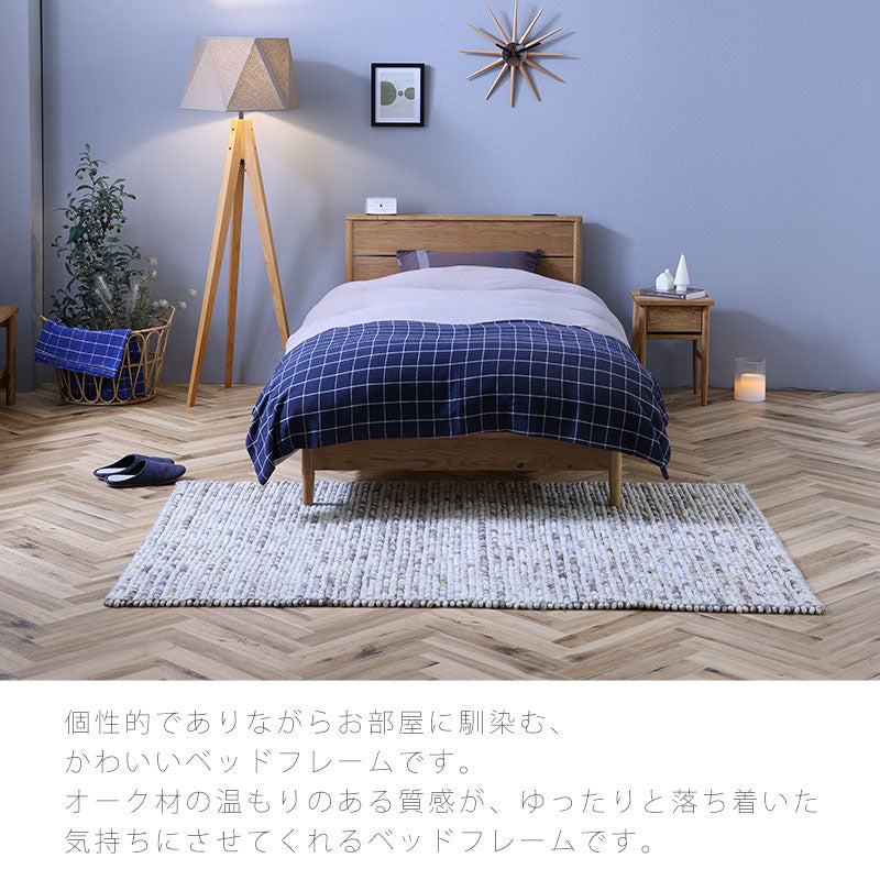 寝室家具ベッドルーム家具ベッドベッドフレームシングルセミダブルダブルオーク材ナチュラルcremabedクレマベッドandgアンジーnoraノラ