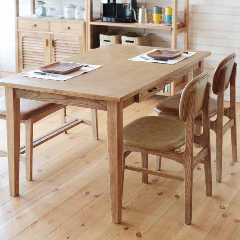 (正規品)ダイニングテーブル食卓テーブル引出し付オーク突板幅75cm135cm160cmfudgeファッジnoraノラ
