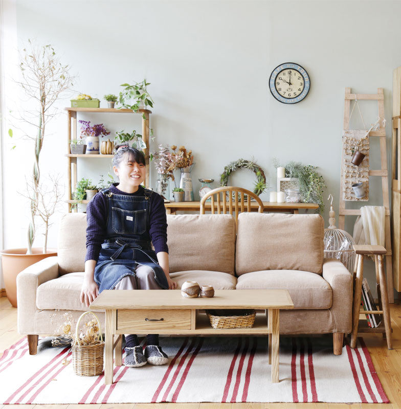 (正規品)センターテーブルリビングテーブル座敷机引き出し付へレマhellemanoraノラ