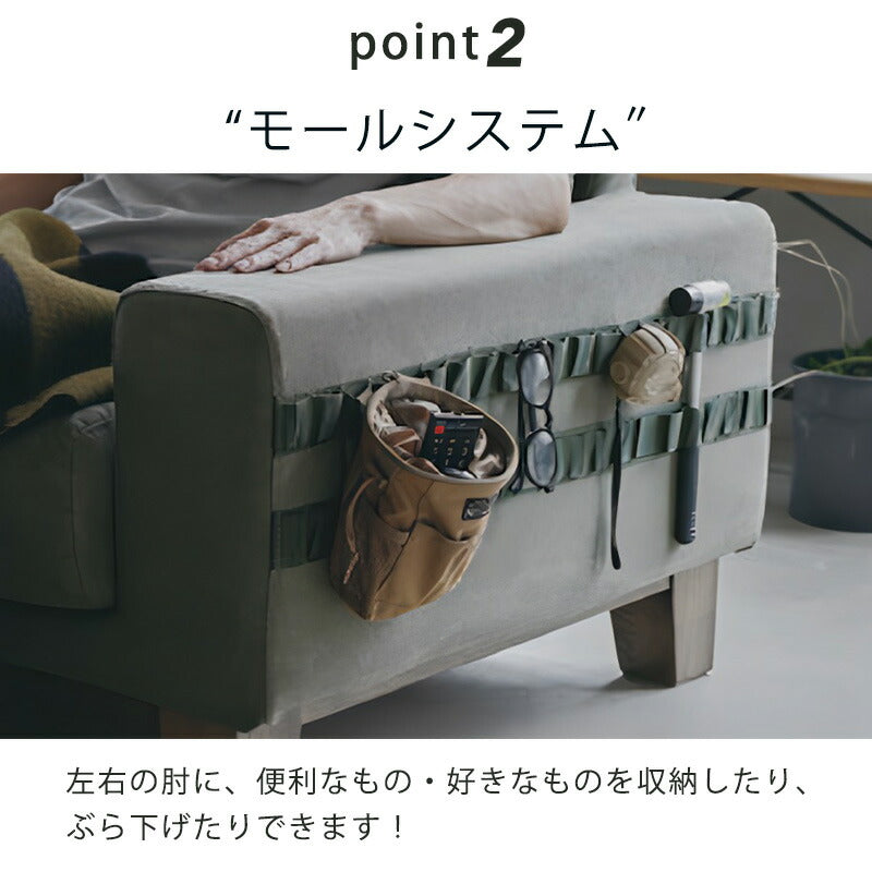 ダイニングソファ1P2.5P3P肘付きソファヘッドレストアームテーブルグリーンダークグレーキャンバス生地BARRETバレットCOMFORMコンフォーム