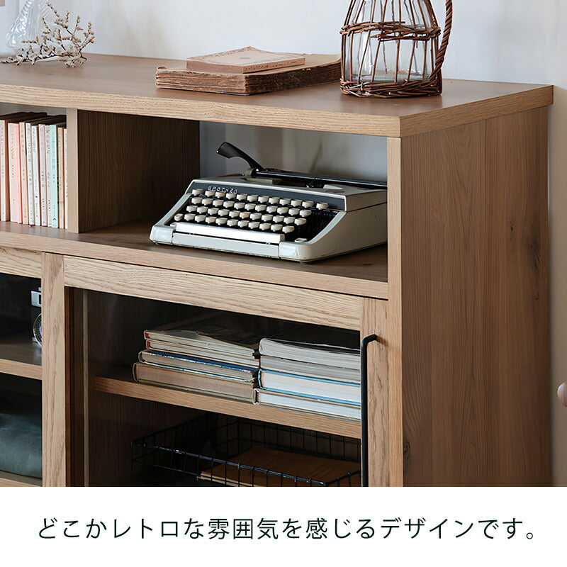 (正規品)ガラスキャビネットキャビネットリビング用家具幅120.5cmオーク材ガラス扉スタイリッシュCOMFORMコンフォームDUSTONダストン