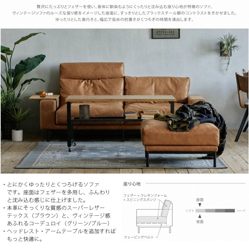ダイニングソファソファヴィンテージ風ブラックスチール脚北欧1P2.5P3PPLUROsofaプルートソファCOMFORMコンフォーム