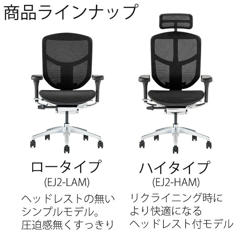 【正規品】エルゴヒューマンエンジョイハイタイプ/ロータイプergohumanenjoyチェアビジネスチェアオフィスチェアキャスターヘッドレストアーム付調節機能メッシEJ-HAM/EJ-LAM