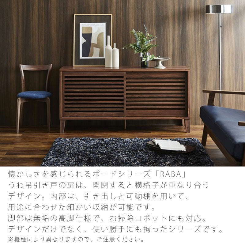 ※購入前お問い合わせ特典あり！[開梱・設置無料]サイドボードリビングボードキャビネット引出し付ウォールナットrabaラバNIPPONAIREニッポネア日本製