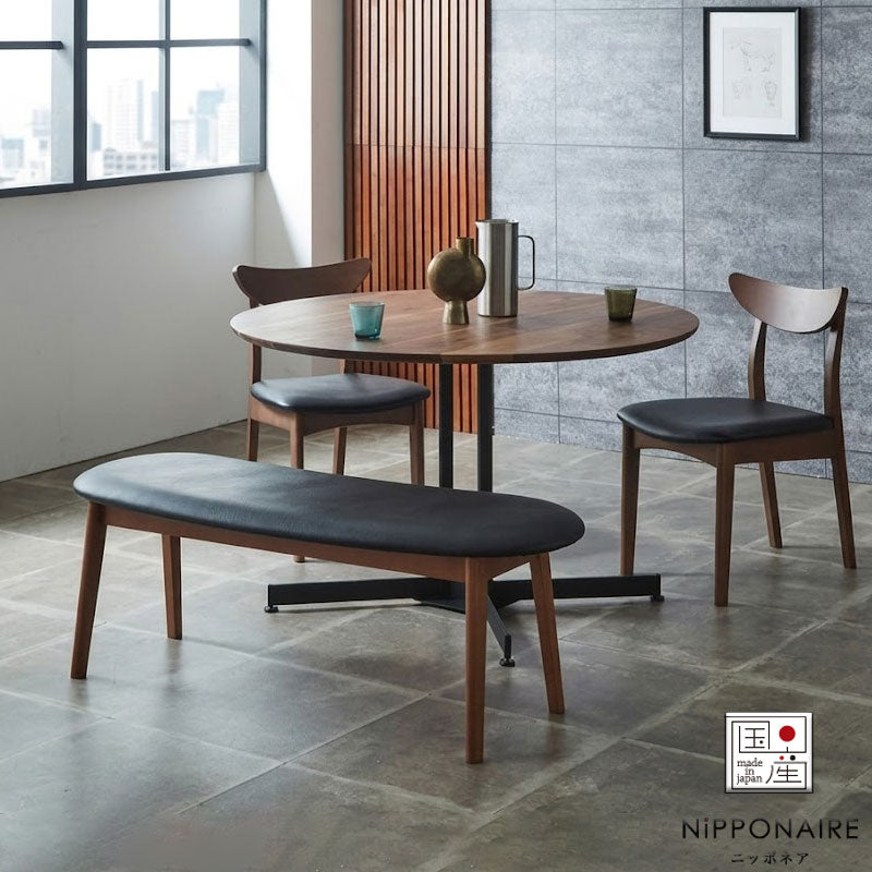 ダイニングベンチ ベンチ 椅子 ビーチ材 PVC ミドルブラウン チェリー ミッドセンチュリー SUZUME dining bench スズメ NIPPONAIRE ニッポネア 日本製