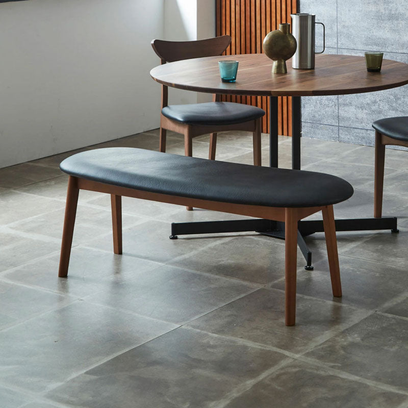 ダイニングベンチ ベンチ 椅子 ビーチ材 PVC ミドルブラウン チェリー ミッドセンチュリー SUZUME dining bench スズメ NIPPONAIRE ニッポネア 日本製