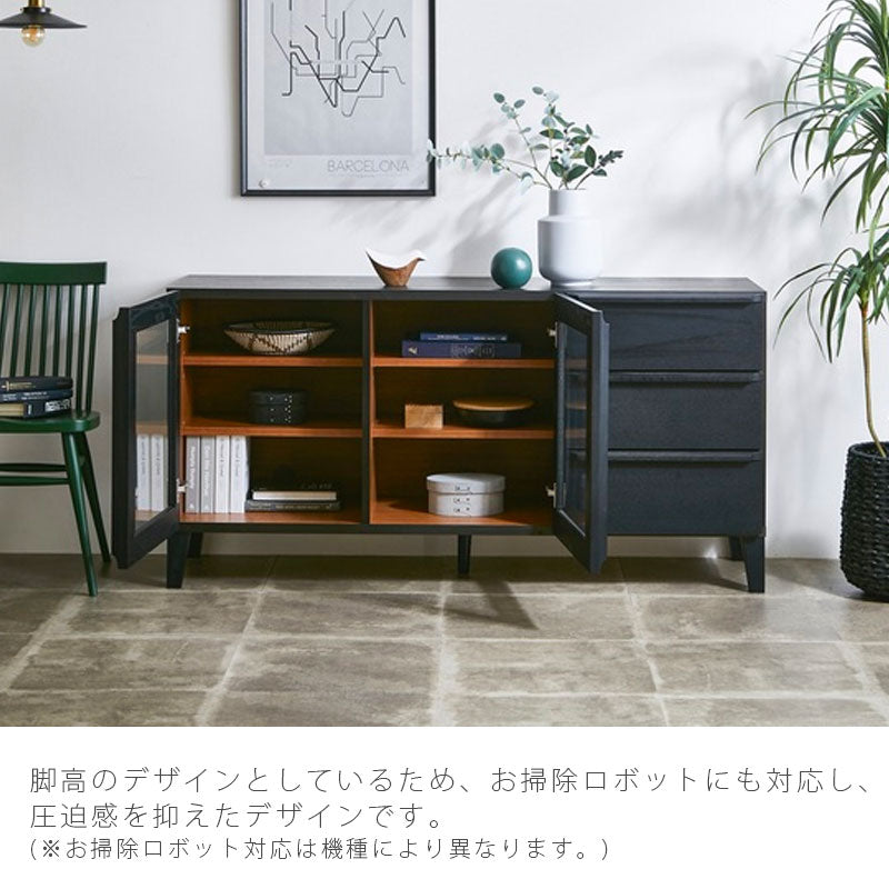 サイドボードリビングダイニング家具コレクションボード収納家具キッチン収納ヴィンテージブラックチェリー色WISEワイスsideboardサイドボードNIPPONAIREニッポネア日本製