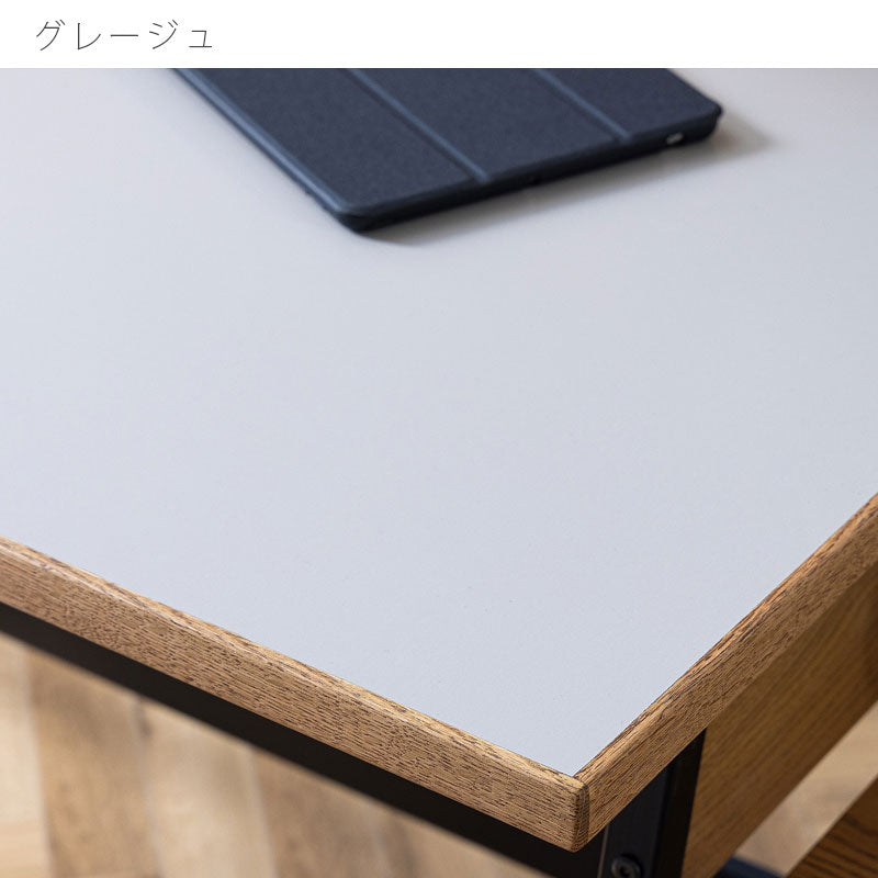 (正規品)ワークデスクパソコン机リモートワーク有孔ボードシェルフデスクナチュラルグレージュ幅120cmアイアン脚BLAMEブレームworkdesknoraノラ