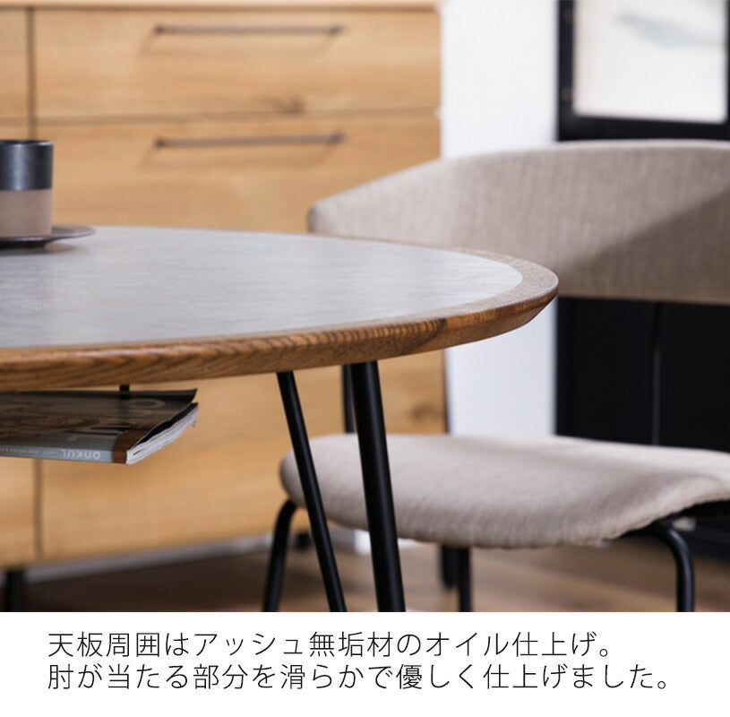 (正規品)ダイニングテーブル丸テーブルラウンドテーブルカフェテーブルテーブル丸型無垢アイアン脚幅100cmナチュラルメラミン石目調MARURUマルルnoraノラ