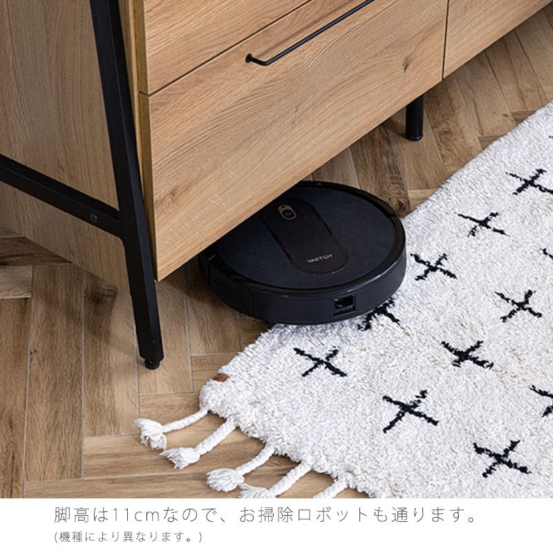 (正規品)カウンターボードリビング用家具キッチン用家具収納棚キャビネット124cm144cmオークアイアン脚強化紙Ritterリッターnoraノラ