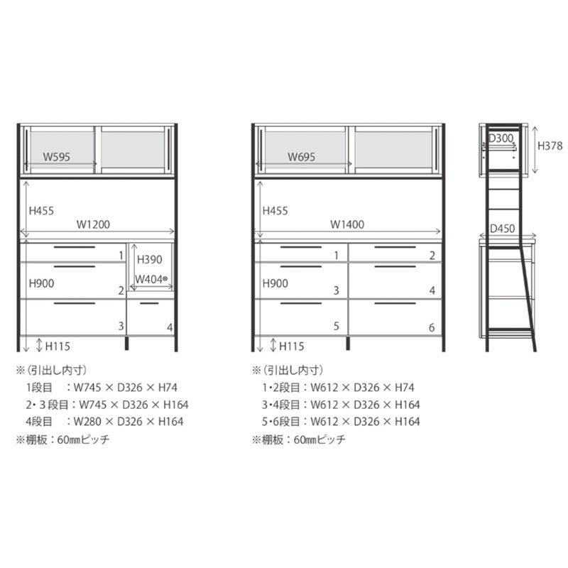 (正規品)オープンボードダイニング用家具キッチン用家具収納棚キャビネット124cm144cmオークアイアン脚強化紙Ritterリッターnoraノラ