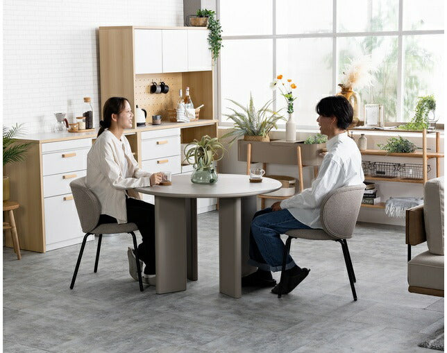 ダイニングテーブルテーブル円形ラウンド型食卓幅80cm幅100cmMDFグレーベージュ北欧シンプルROKINロキンdiningtablenoraノラ