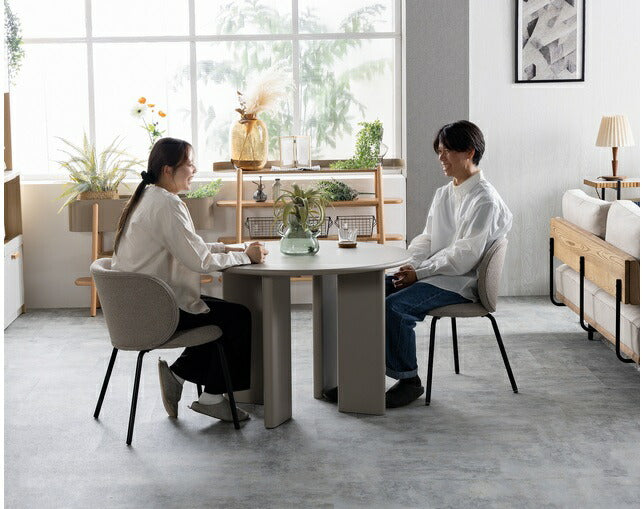ダイニングテーブルテーブル円形ラウンド型食卓幅80cm幅100cmMDFグレーベージュ北欧シンプルROKINロキンdiningtablenoraノラ
