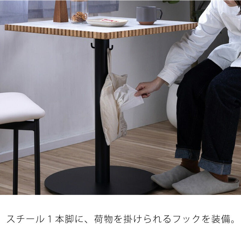 (正規品)ダイニングテーブルカフェテーブルテーブル丸型正方形無垢アイアン脚幅60cmナチュラルメラミン石目調おしゃれタルトTARTYタルティーnoraノラ