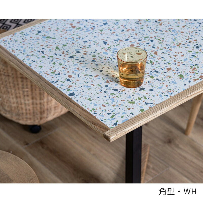 カフェテーブル丸テーブル角テーブルテーブル丸型角型無垢アイアン脚幅60cm/65cmメラミンおしゃれTOFFYトフィーterrazzoテラゾーnoraノラ