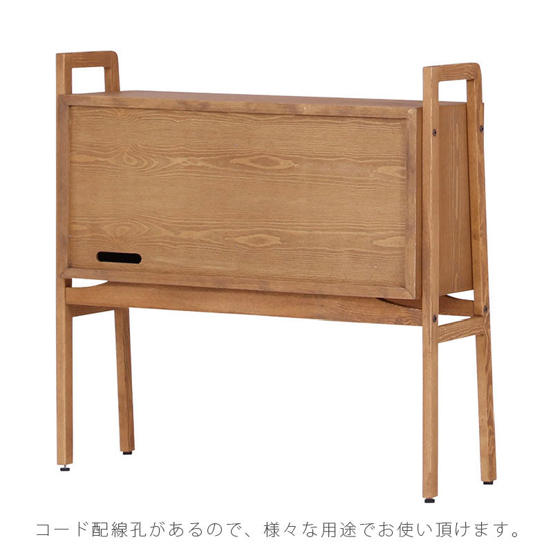 リビング用家具コンソールテーブル脚付きキャビネット飾り棚玄関収納高脚ビンテージ風北欧パイン材配線孔付utsugiconsoletableウツギコンソールテーブルNORAノラ