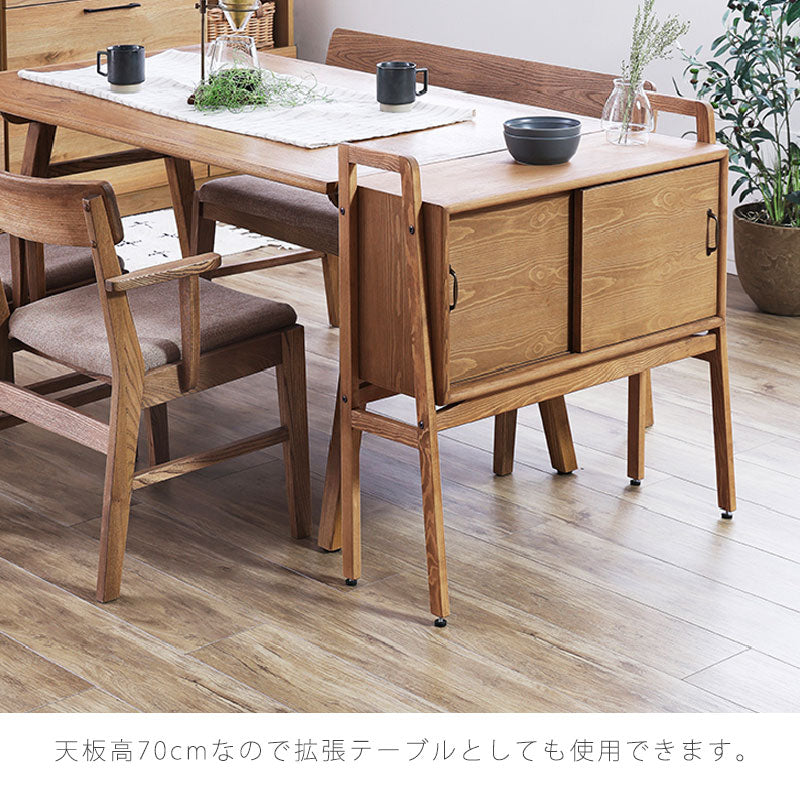リビング用家具コンソールテーブル脚付きキャビネット飾り棚玄関収納高脚ビンテージ風北欧パイン材配線孔付utsugiconsoletableウツギコンソールテーブルNORAノラ