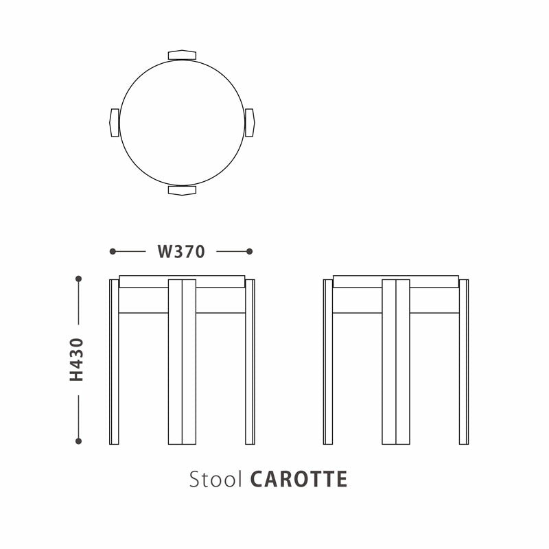 (正規品)スツールスタッキングスツール椅子おしゃれ無垢材オークラバーウッド板座スタッキング可能CAROTTEカロットキャロットNWLHノーウェアライクホーム