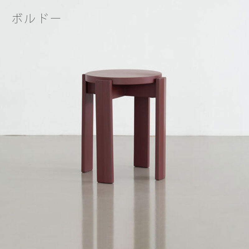 (正規品)スツールスタッキングスツール椅子おしゃれ無垢材オークラバーウッド板座スタッキング可能CAROTTEカロットキャロットNWLHノーウェアライクホーム ボルドー