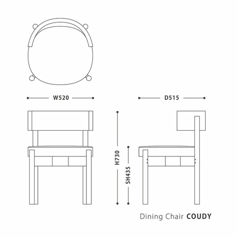 (正規品)ダイニングチェアチェア椅子おしゃれオークラウンド布座北欧DiningChairCOUDYコーディーNWLHノーウェアライクホーム