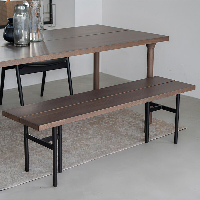 (正規品)ベンチローシェルフ荷物置き2Pベンチスチール脚スリット幅110cm/140cmオーク材ナチュラルグレーブラウンFEAMフィームbenchNOWHERELIKEHOME