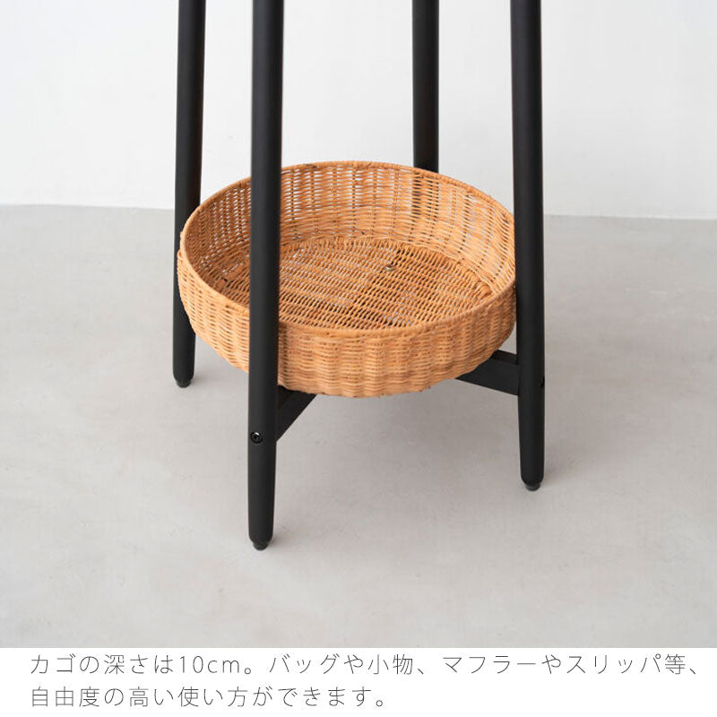 (正規品)ハンガーラックハンガースタンドポールハンガーコートハンガーかご付リビング玄関寝室オークラタンLAPTEラプテNWLHノーウェアライクホーム