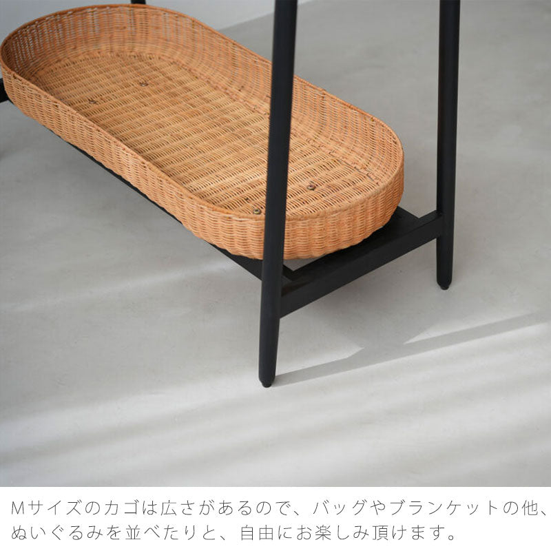 (正規品)ハンガーラックハンガースタンドポールハンガーコートハンガーかご付リビング玄関寝室オークラタンLAPTEラプテNWLHノーウェアライクホーム