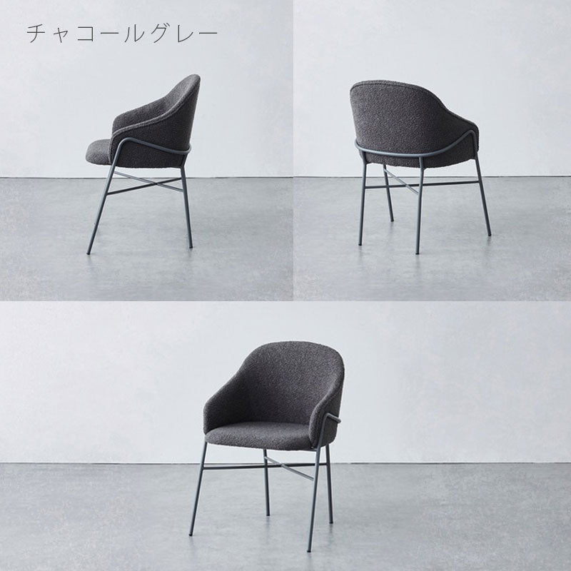 (正規品)ダイニングチェアチェア椅子アームチェア肘一体型おしゃれスチールファブリック北欧diningchairLOUVEルーブNWLHノーウェアライクホーム