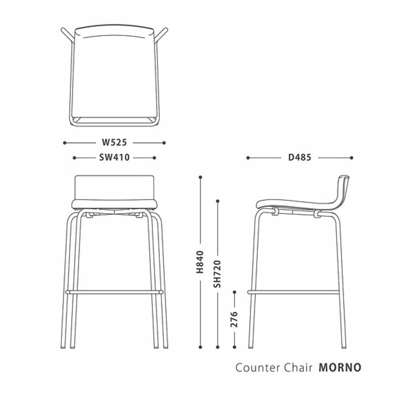 (正規品)カウンターチェアハイチェアスタッキングスチールファブリック北欧おしゃれMORNOcounterchairモルノNWLHノーウェアライクホーム