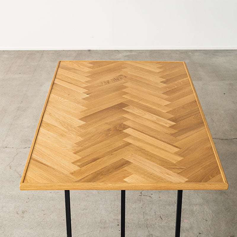 (正規品)ダイニングテーブル北欧おしゃれヘリンボーン柄幅120cm135cm150cm165cm180cmオークスチール脚NODEノードNWLH