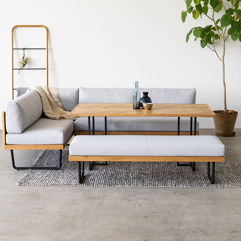 (正規品)ダイニングテーブル北欧おしゃれヘリンボーン柄幅120cm135cm150cm165cm180cmオークスチール脚NODEノードNWLH