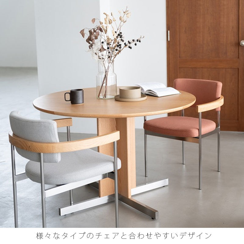 (正規品)ダイニングテーブル食卓円形丸型ラウンドテーブルナチュラル北欧オークステンレスOAROオアロNOWHERELIKEHOMEノーウェアライクホーム