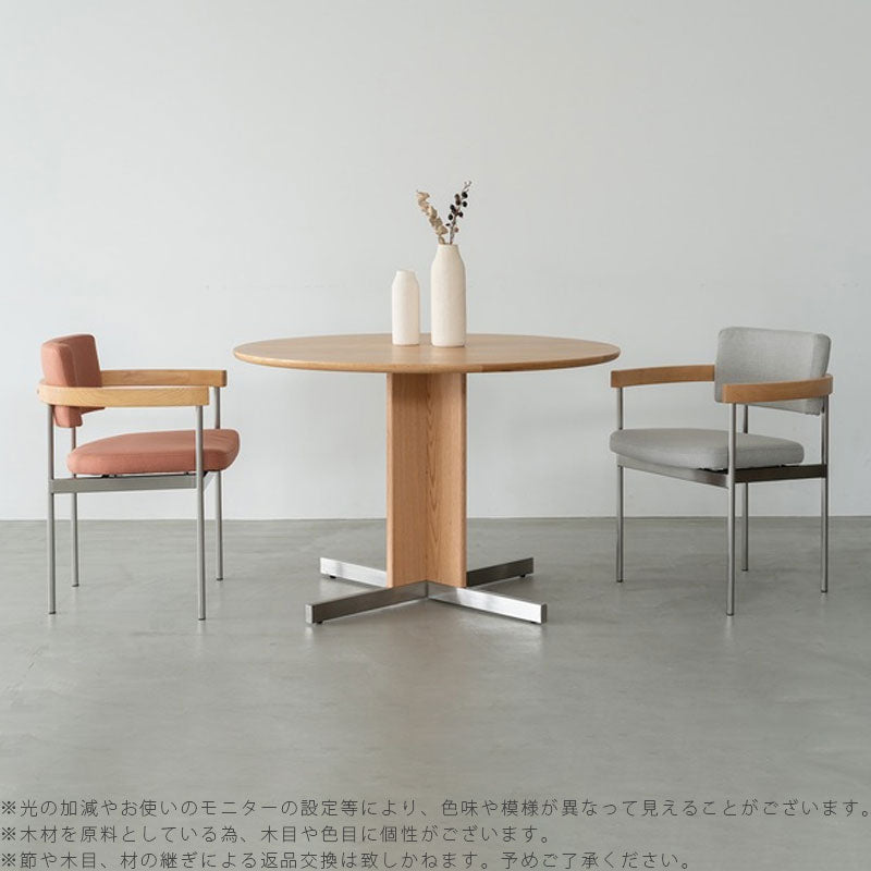 (正規品)ダイニングテーブル食卓円形丸型ラウンドテーブルナチュラル北欧オークステンレスOAROオアロNOWHERELIKEHOMEノーウェアライクホーム