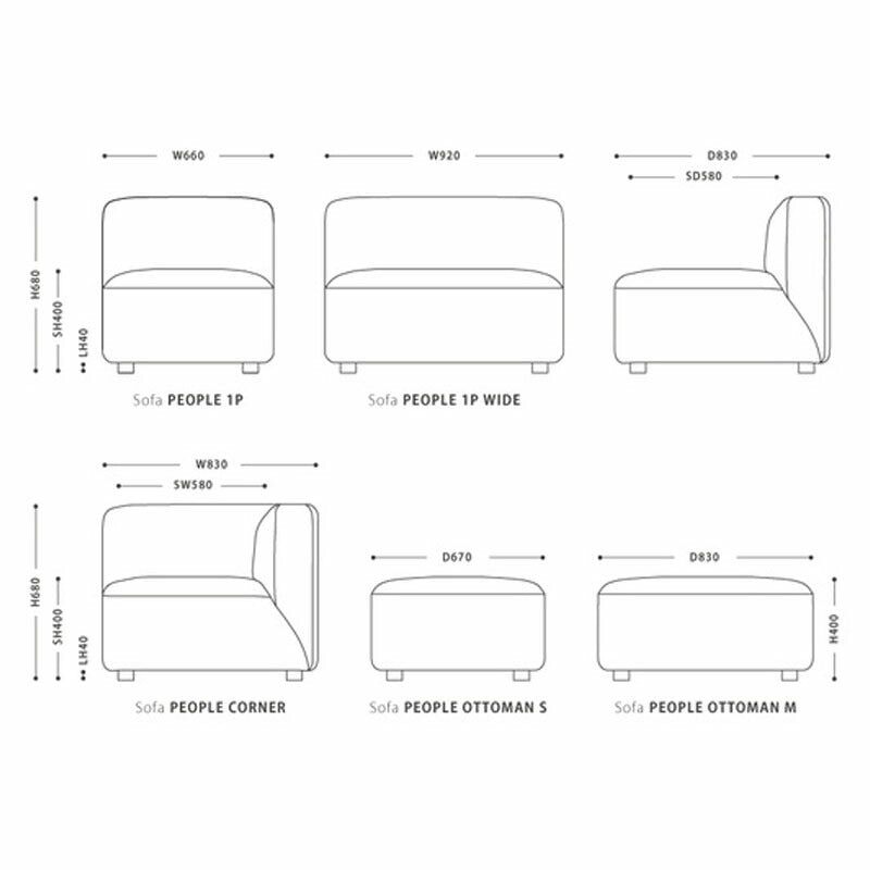 (正規品)ソファ1Pコーナーソファセパレート連結可能カスタマイズホワイトグレー北欧peopleピープルsofaNOWHERELIKEHOMEノーウェアライクホーム