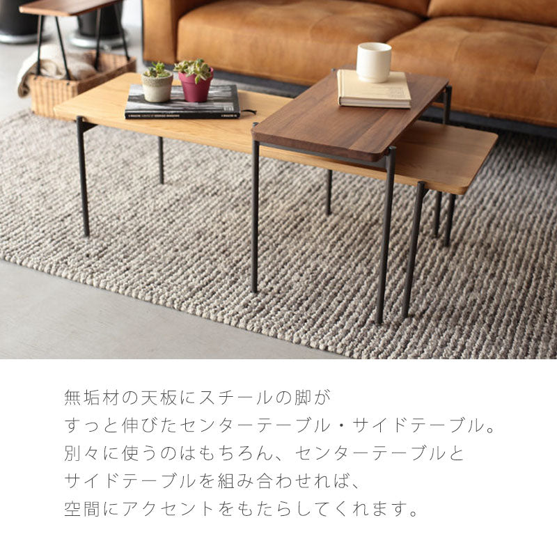 センターテーブルサイドテーブルおしゃれウォールナット無垢オーク無垢RICTリクトNWLH日本製