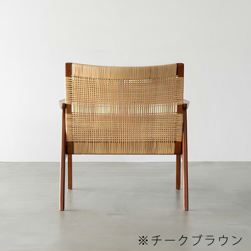 ラウンジチェアアームチェアチェア1人掛けラタンシンプルチーク材ナチュラルブラックSKAVEスケイブloungechairNOWHERELIKEHOME
