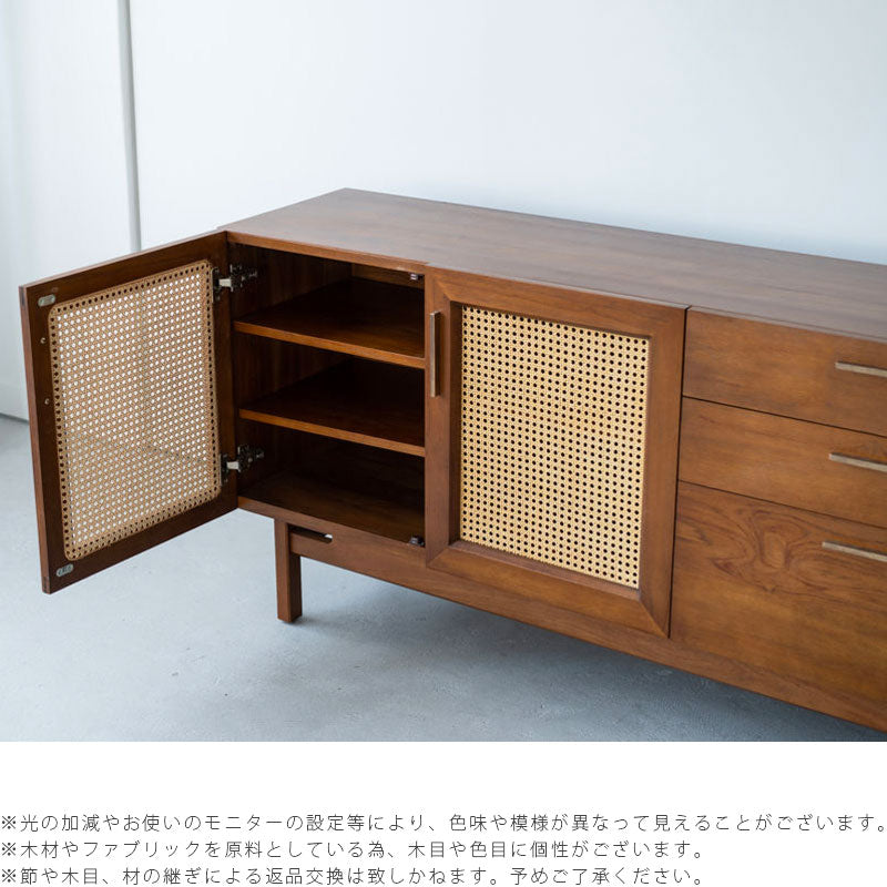 (正規品)(開梱・設置無料)サイドボードリビング収納おしゃれ無垢材チークSKAVEスケイブNWLHノーウェアライクホーム