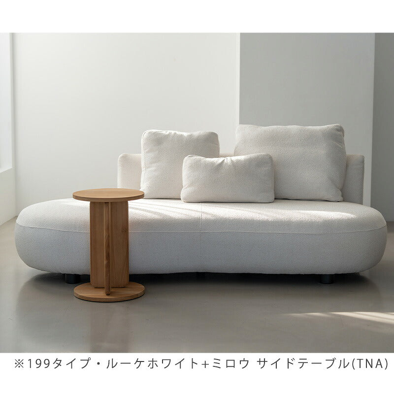 (正規品)ソファ 3P アシンメトリー 肘無し 左背 ホワイト グレージュ クッション付 ファブリック 北欧 muffy マフィー sofa NOWHERE LIKE HOME ノーウェアライクホーム