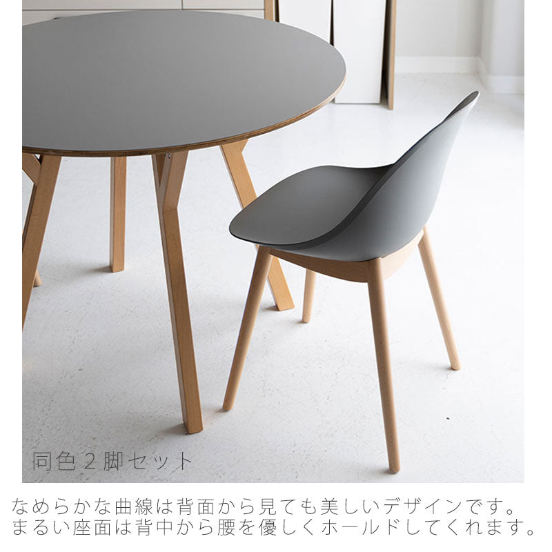 ダイニングチェア2脚セットチェア椅子木脚ビーチ材PP樹脂ホワイトブラックベージュグレーナチュラルモダン北欧EGGエッグ(木脚）yuu