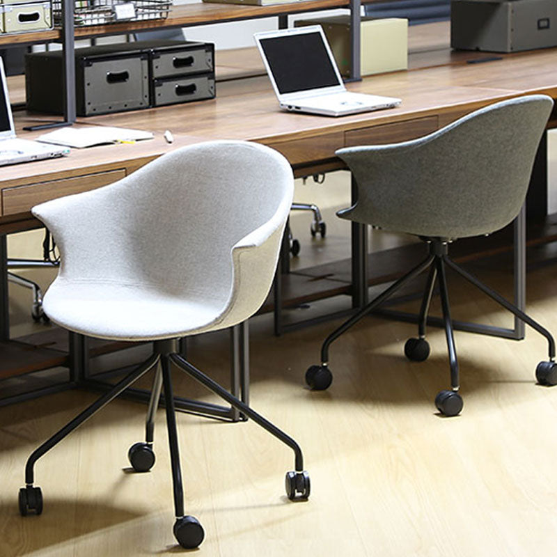 デスクチェアオフィスチェアワークチェアリビングキャスター付きファブリックグレーモダン北欧MEETdeskchairミートデスクチェアyuu